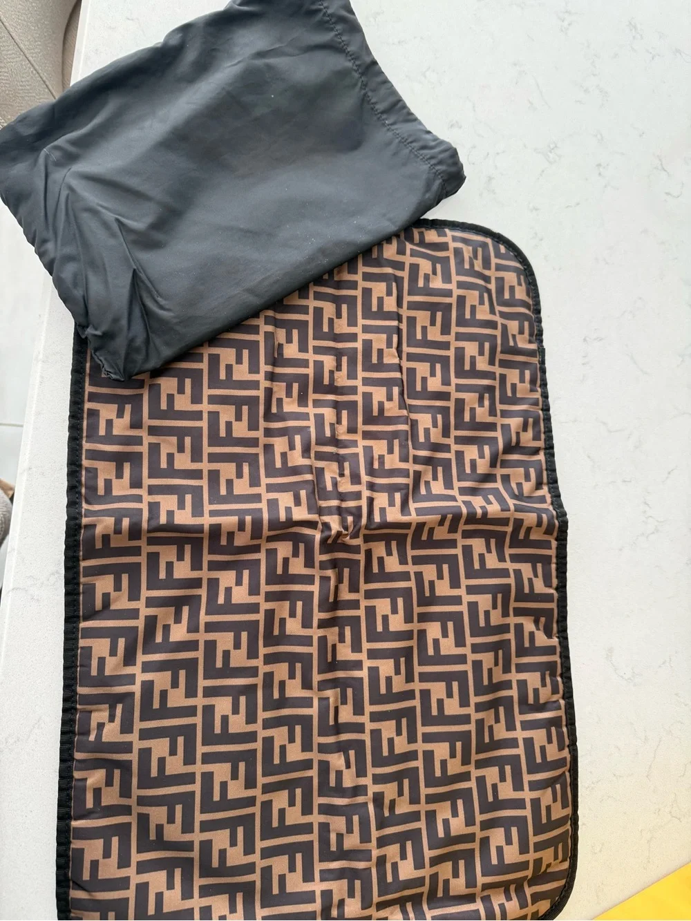 Fendi Black Leather and Nylon Changing Bag